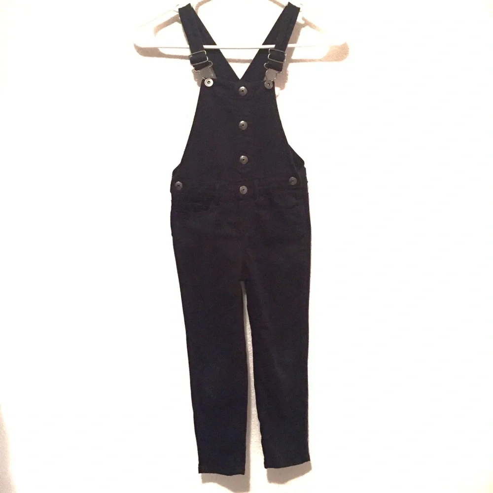 OshKosh B’gosh Girls Black Overalls 6/6X